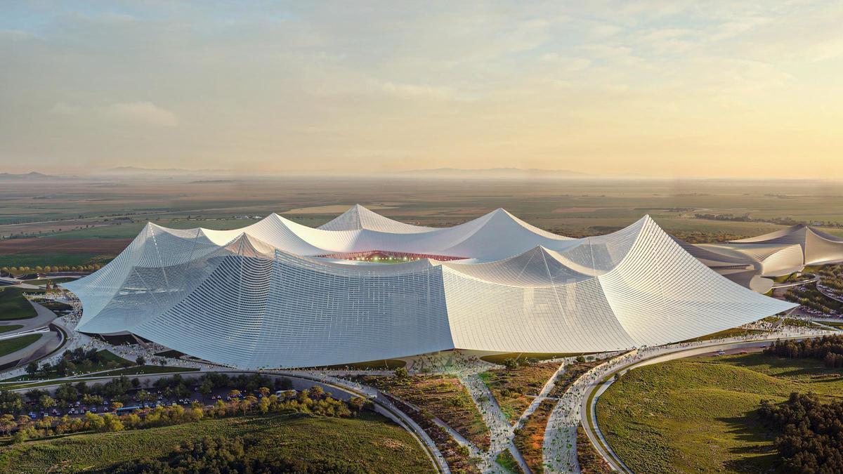 Marruecos impulsa la construcción del colosal Estadio Hassan II con la mira en la final del Mundial 2030