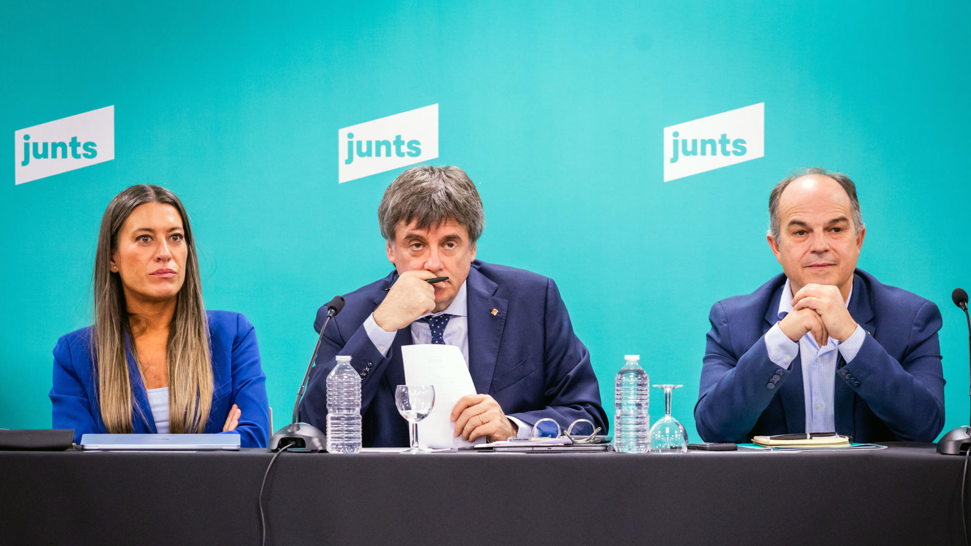 Jordi Turull, secretario general de Junts, y Alberto Núñez Feijóo, líder del PP.