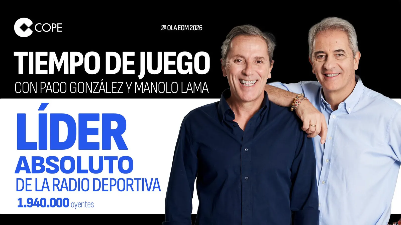 Presentadores de radio deportiva en un estudio de radio