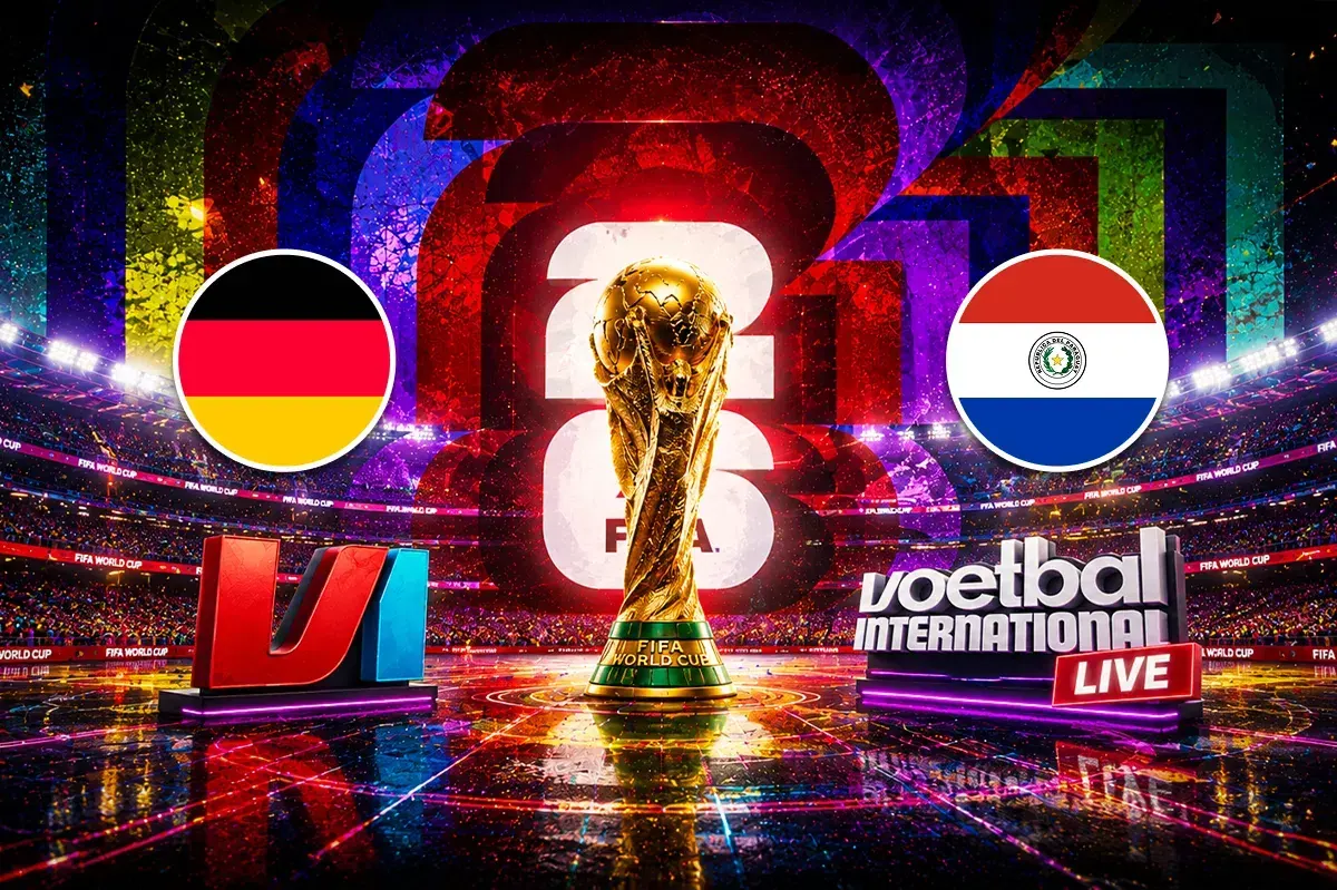 Jugadores de Alemania y Paraguay compiten por el balón en un partido del Mundial 2026.