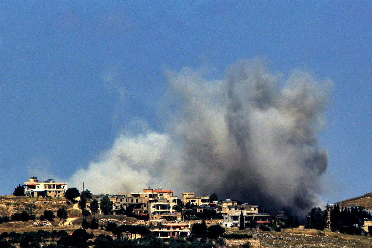 Fuerzas de paz de la ONU en la frontera entre Líbano e Israel.