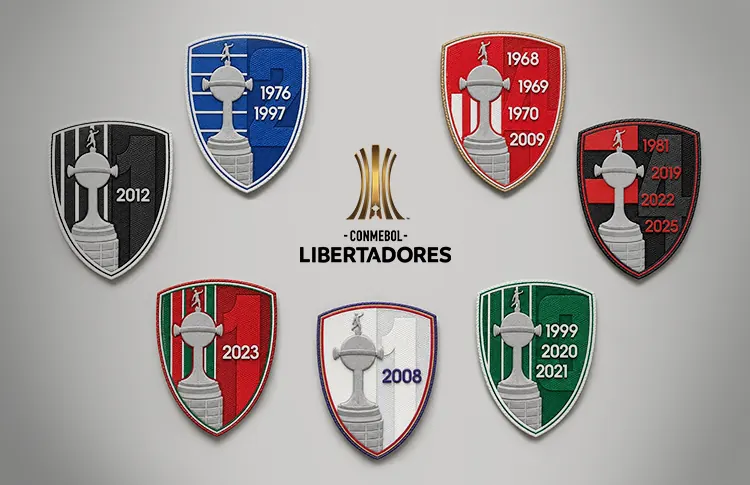 La CONMEBOL Libertadores 2026 estrena parches conmemorativos para sus campeones históricos