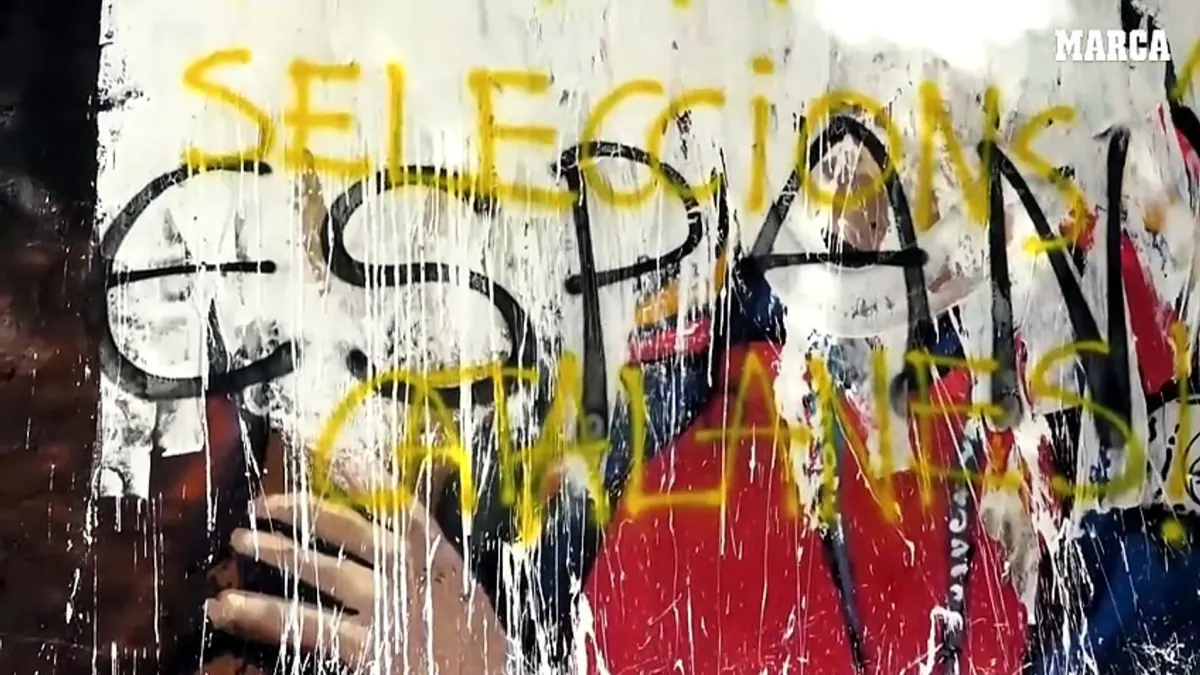 Vandalizado en Barcelona el mural de Ferran Torres celebrando el Mundial