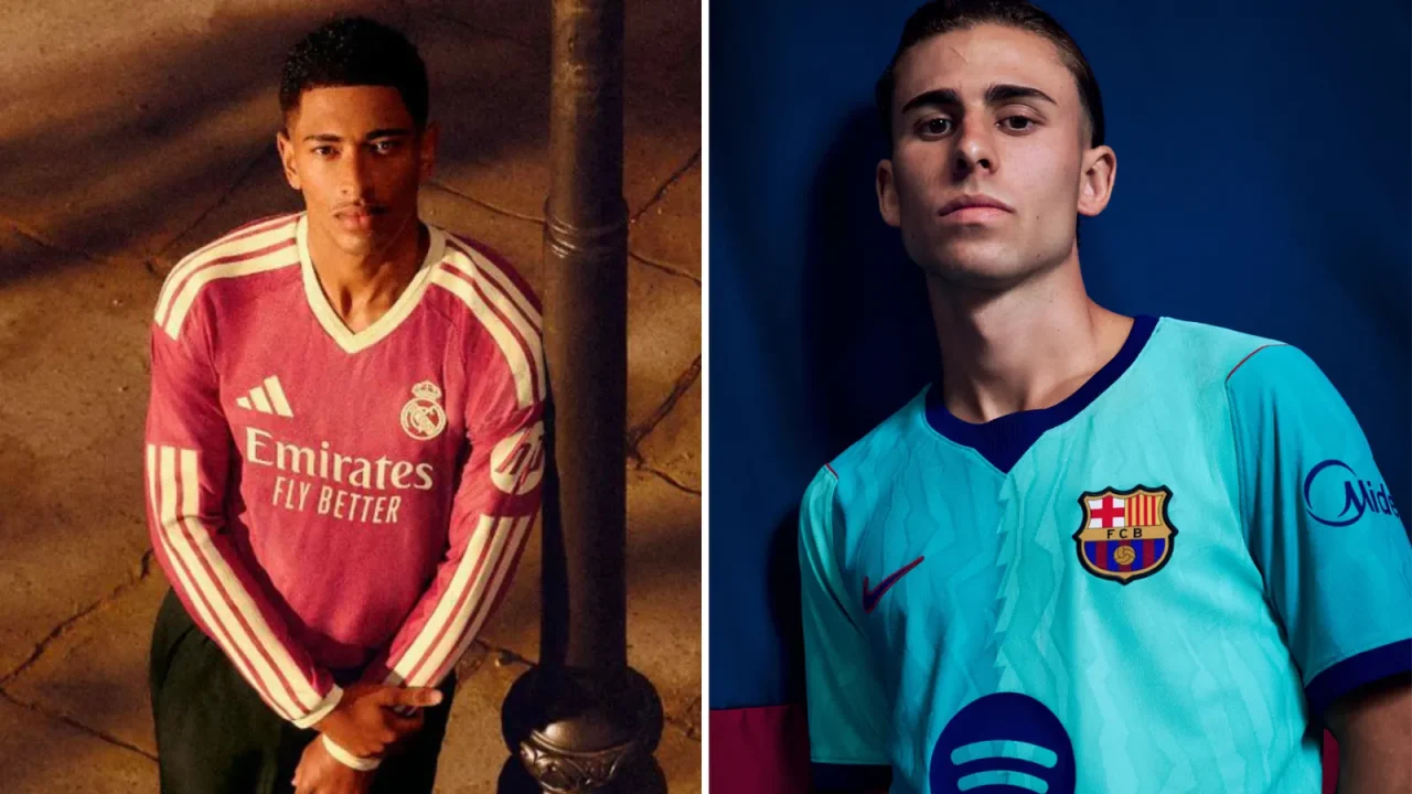 Las terceras equipaciones del Real Madrid y el Barcelona para 2026-27: rosa y verde retro