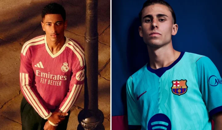 Las terceras equipaciones del Real Madrid y el Barcelona para 2026-27: rosa y verde retro