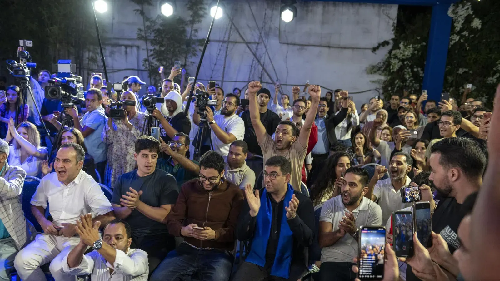 El presidente de la Federación de Fútbol de Marruecos, Fotuís, durante un acto oficial de la candidatura del Mundial 2030